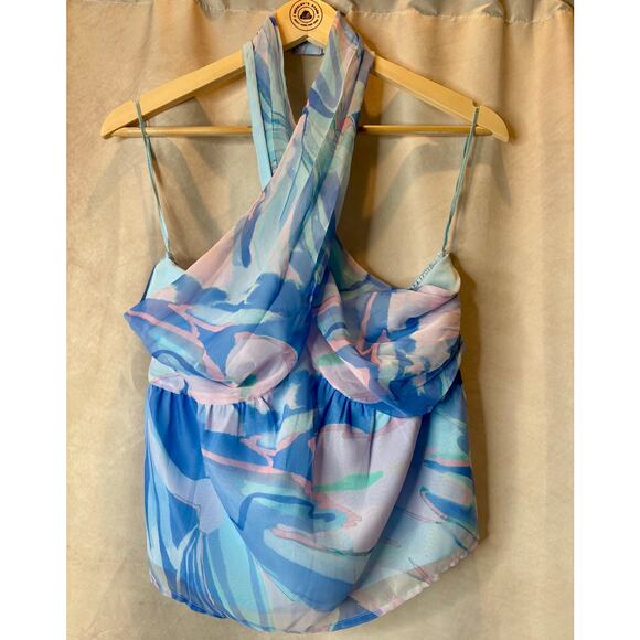 French Connection Colorful Halter Top Size 12 - Picture 2 of 5